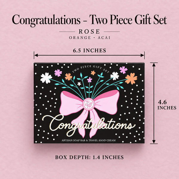 Congratulations - Two Piece Gift Set - Product Dimensions