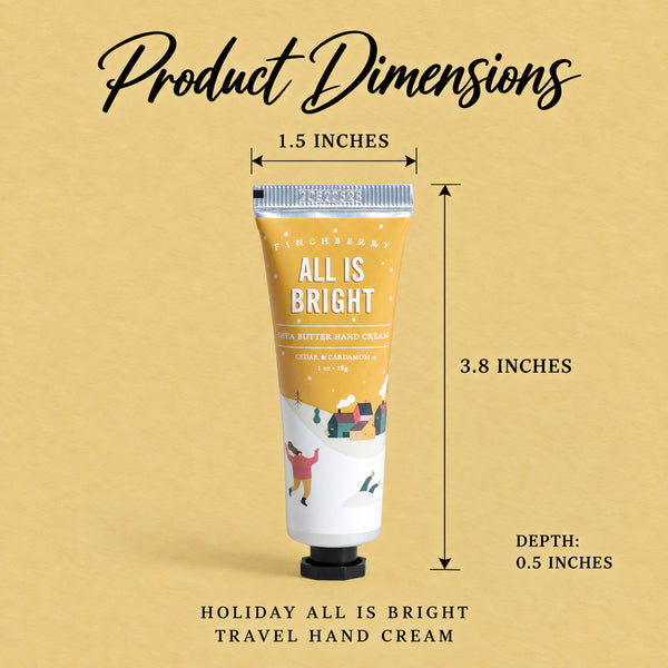 Holiday Travel Hand Cream - All is Bright product dimensions