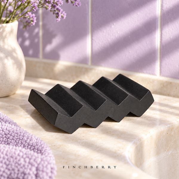 Modern Cement Soap Dish - Black - Set of 4