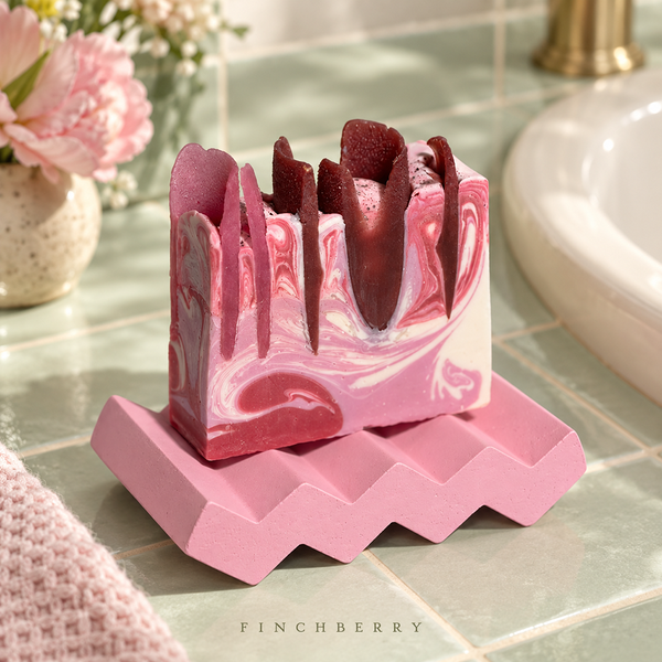Modern Cement Soap Dish - Pink - Set of 4