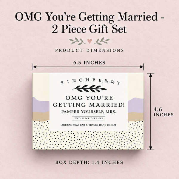 OMG You're Getting Married - 2 Piece Gift Set - Product Dimensions