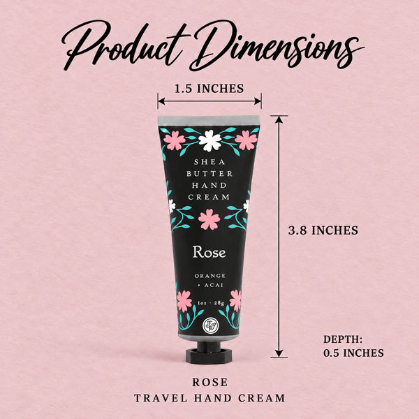 Rose Travel Hand Cream product dimensions