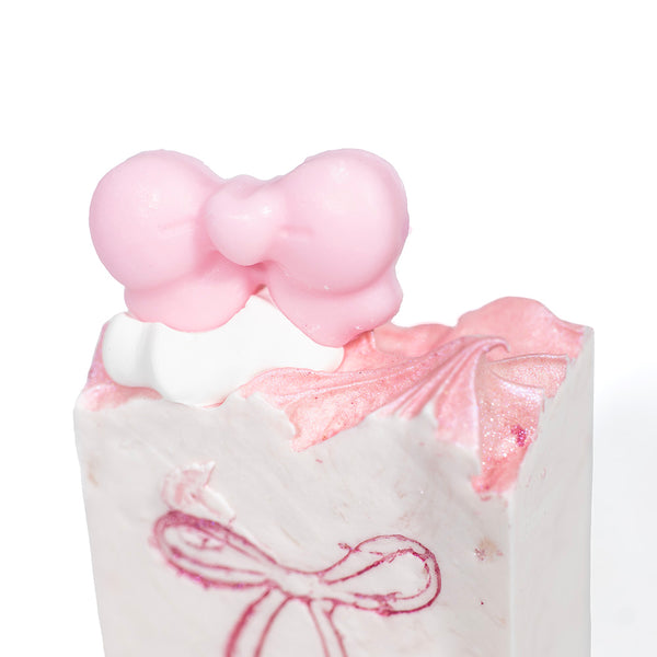 Pretty in Pink Favor with Pink Coquette Bow - 12 Half-Sized Bars - Wholesale Soap