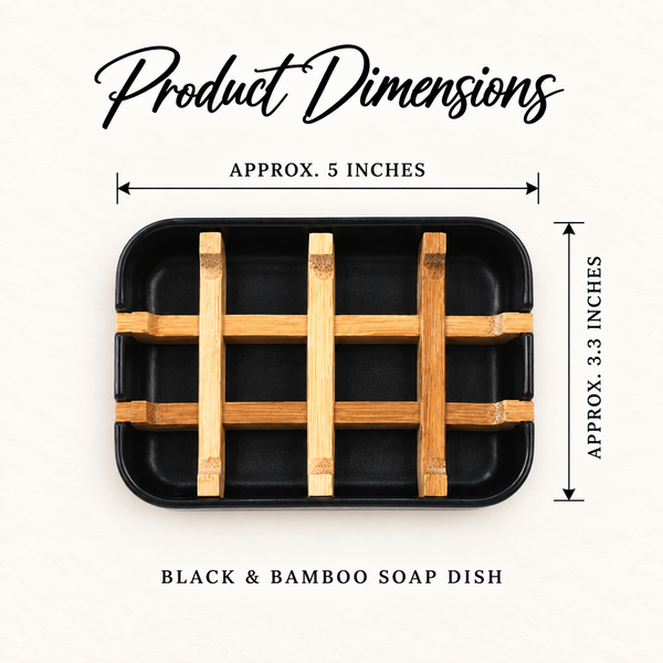 Black and Bamboo Soap Dish product dimensions