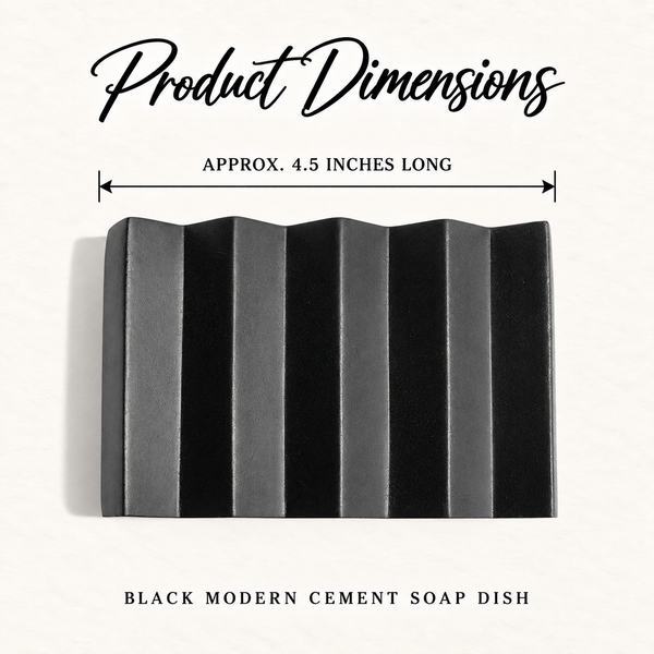 Black Modern Cement Soap Dish product dimensions