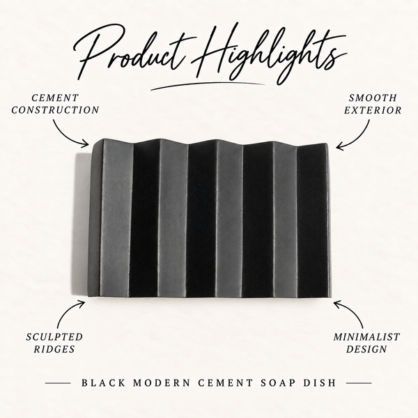 Black Modern Cement Soap Dish product highlights
