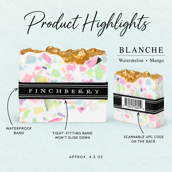 Blanche banded soap product highlights