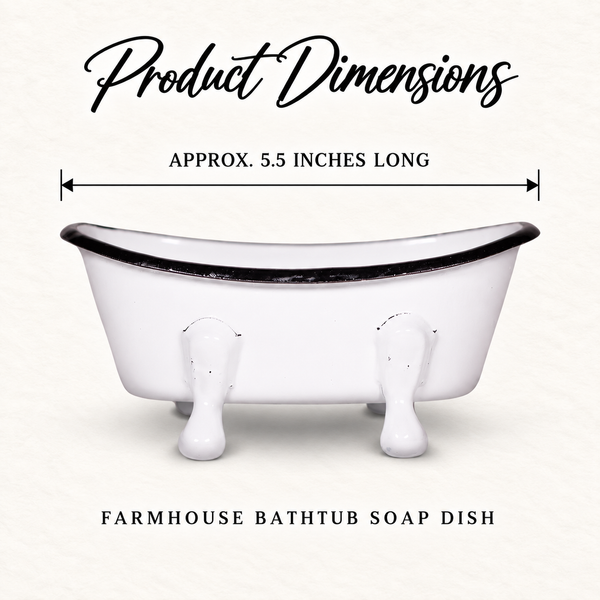 Farmhouse Bathtub Soap Dish product dimensions