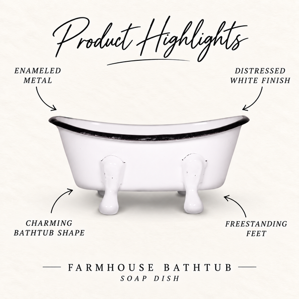 Farmhouse Bathtub Soap Dish product highlights