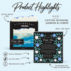 Fresh & Clean boxed soap product highlights: Cotton Blossom, Jasmine & Lemon scent, retail-ready box, scent hole, UPC and product attributes