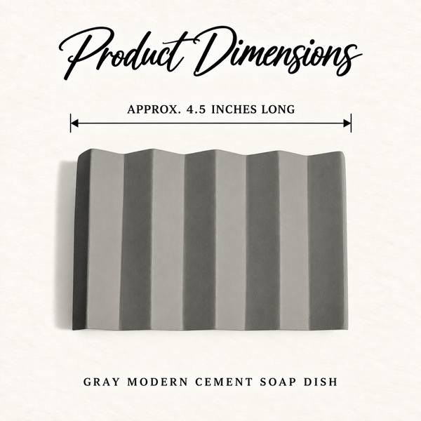 Gray Modern Cement Soap Dish product dimensions