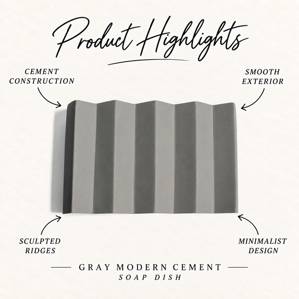 Gray Modern Cement Soap Dish product highlights