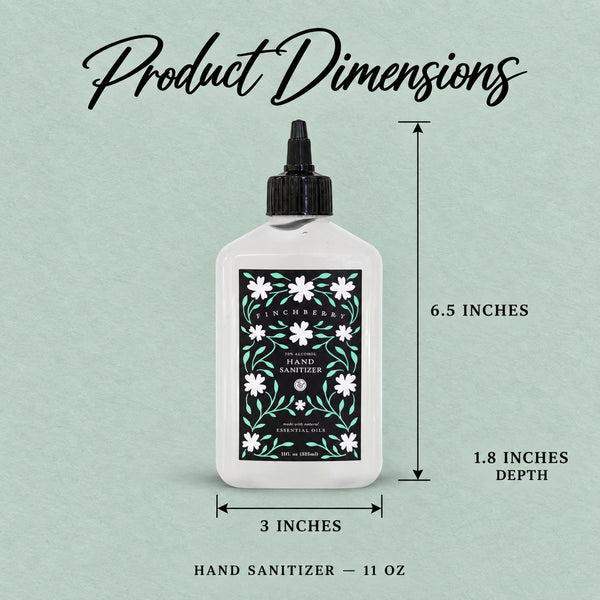 70% Alcohol Hand Sanitizer 11 oz Bottle - Product Dimensions