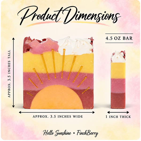 Hello Sunshine soap product dimensions