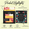 Hello Sunshine boxed soap product highlights: Mango & Papaya scent, retail-ready box, scent hole, UPC and product attributes