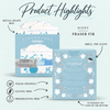 Holiday Wonderland boxed soap product highlights: Fraser Fir scent, retail-ready box, scent hole, UPC and product attributes