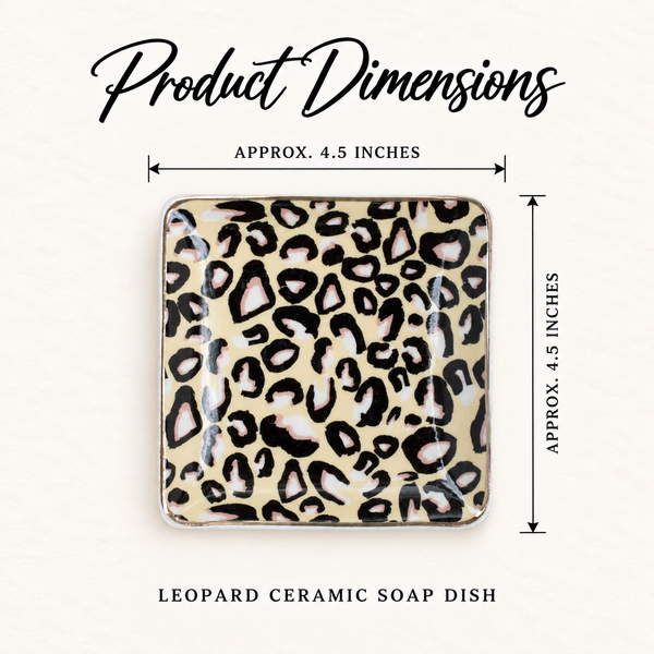 Leopard Ceramic Soap Dish product dimensions