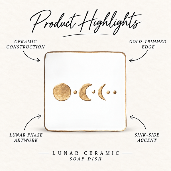 Lunar Ceramic Soap Dish product highlights