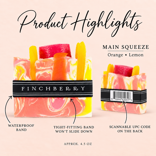 Main Squeeze banded soap product highlights