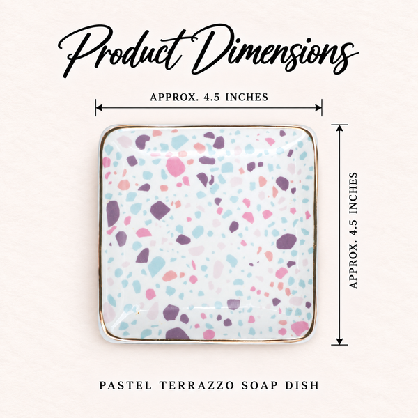 Pastel Terrazzo Soap Dish product dimensions