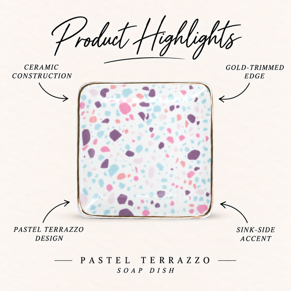 Pastel Terrazzo Soap Dish product highlights