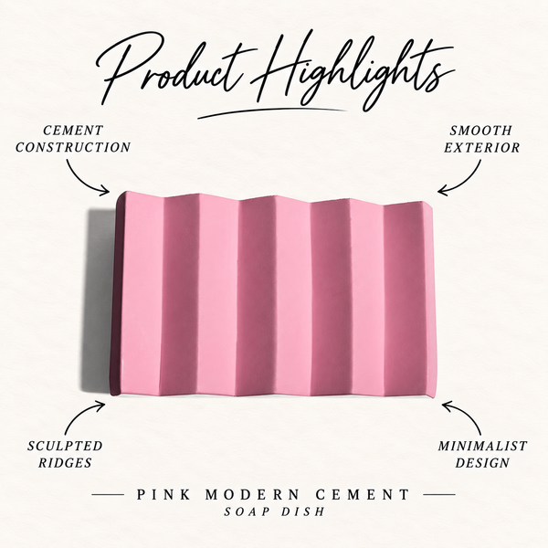 Pink Modern Cement Soap Dish product highlights