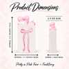 Pretty in Pink Favor soap dimensions: approximately 3.5 inches tall, 1.7 inches wide, 1 inch thick, and 2.5 ounce bar