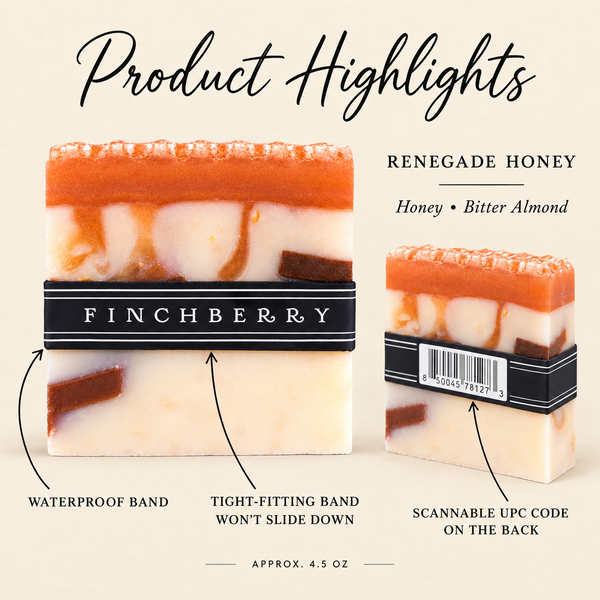 Renegade Honey banded soap product highlights