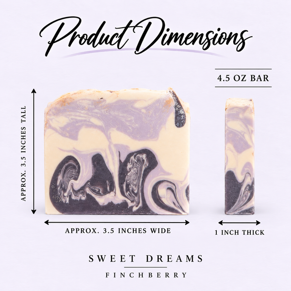 Sweet Dreams soap product dimensions
