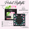 Sweetly Southern boxed soap product highlights: Wild Honeysuckle scent, retail-ready box, scent hole, UPC and product attributes