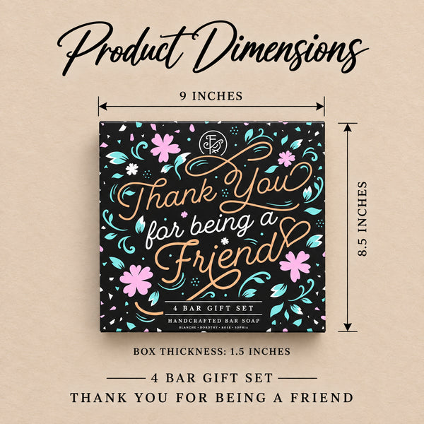 Thank You for Being a Friend - 4 Bar Gift Set - Product Dimensions