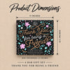 Thank You for Being a Friend - 4 Bar Gift Set - Product Dimensions