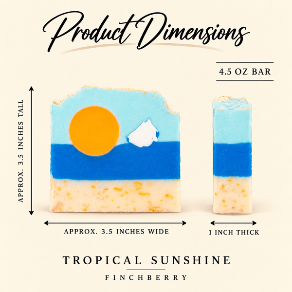 Tropical Sunshine soap product dimensions
