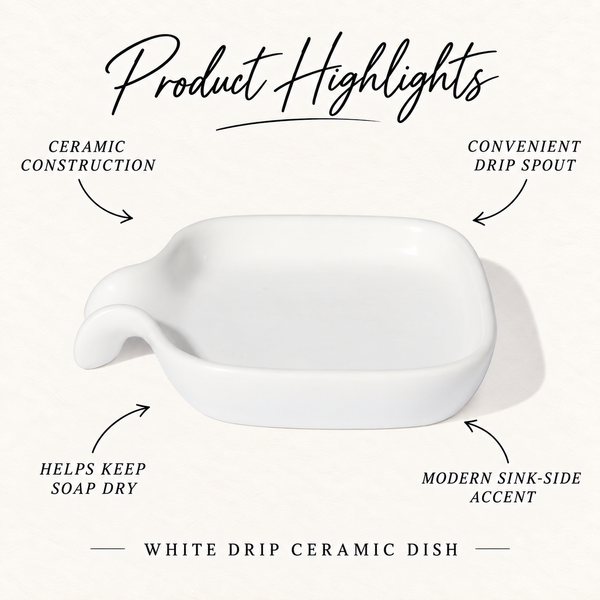 White Drip Ceramic Dish product highlights