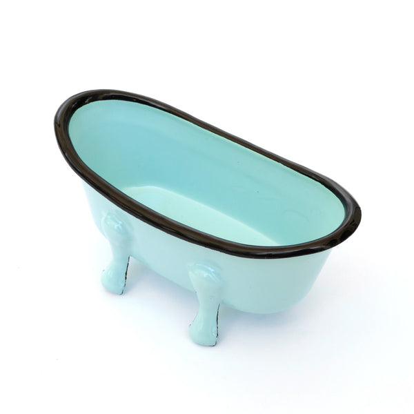 Blue Farmhouse Enameled Tub Soap Dish