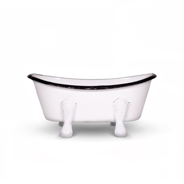 Farmhouse White Enameled Metal Bathtub Soap Dish (set of 6 dishes)