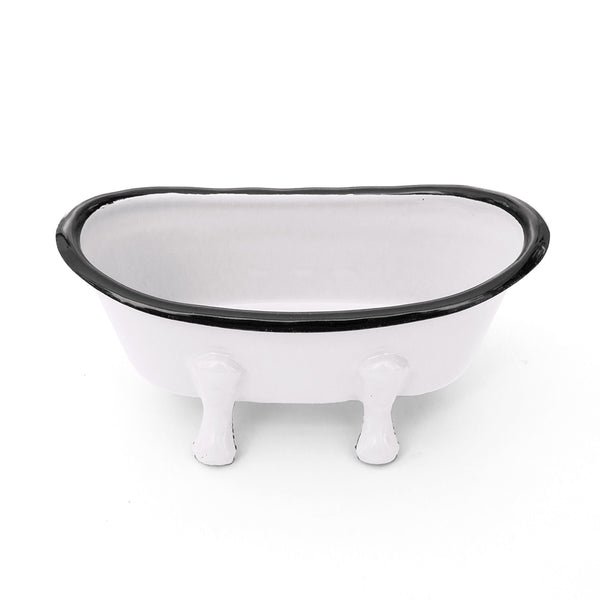 Farmhouse White Enameled Metal Bathtub Soap Dish (set of 6 dishes)